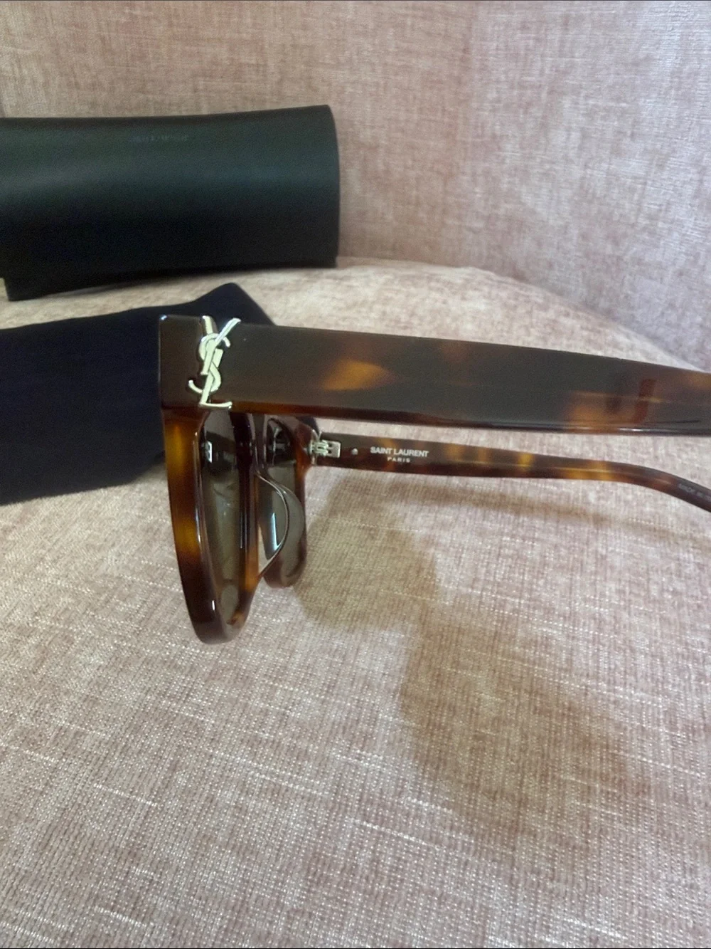 Saint Laurent Tortoiseshell Acetate Sunglasses in Brown